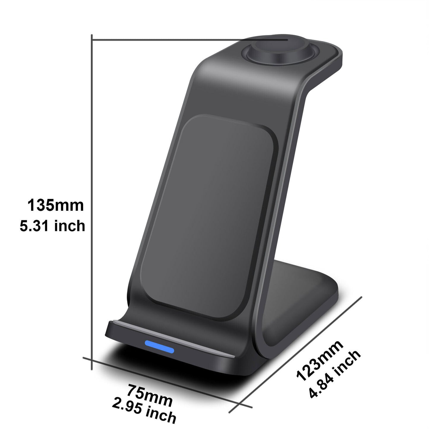 Premium Wireless Charger Dock Charging Station 3-in-1 for Apple & Samsung Products