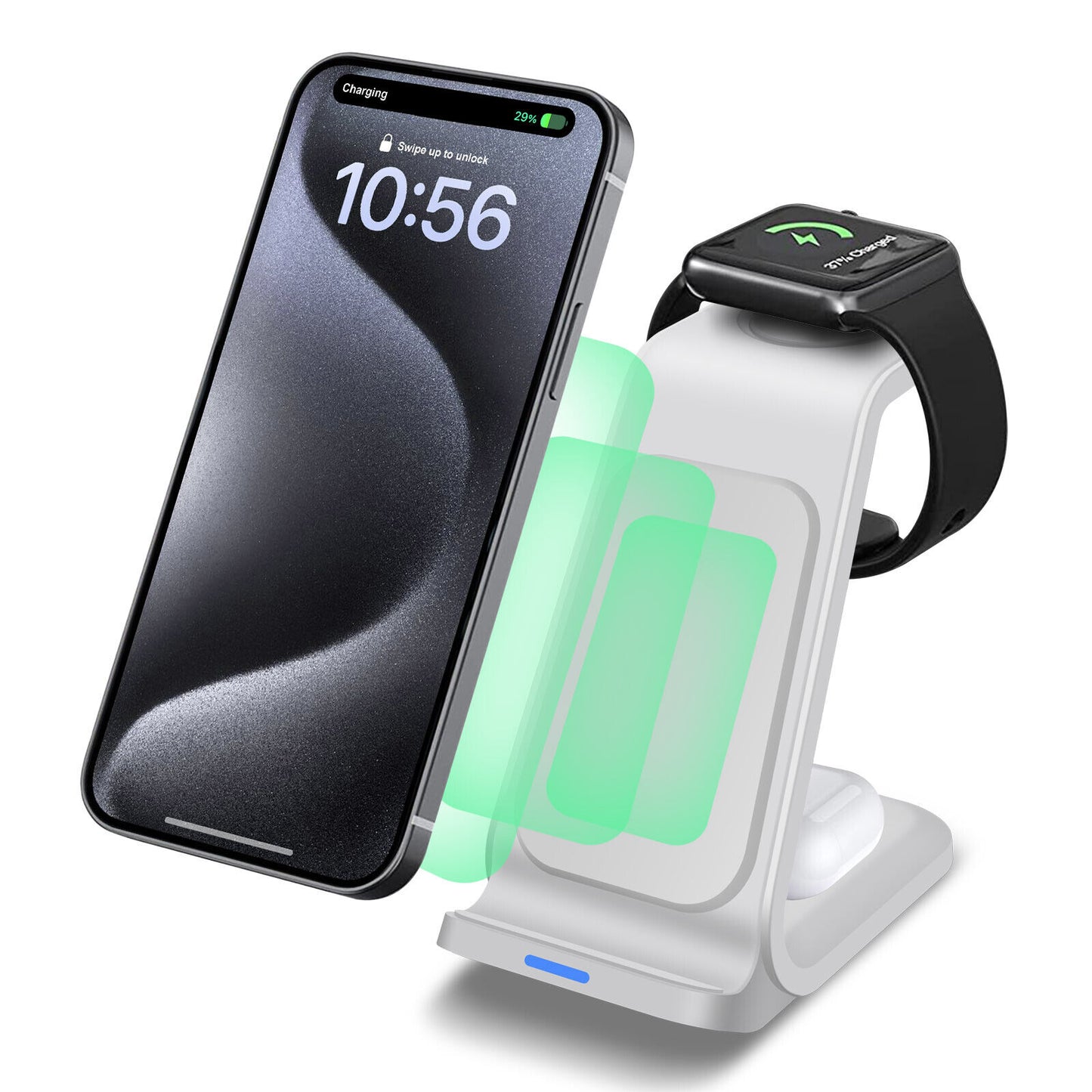 Premium Wireless Charger Dock Charging Station 3-in-1 for Apple & Samsung Products