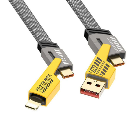 Universal Charging Cable – 4-in-1 Metal Cord for iPhone, Samsung & More