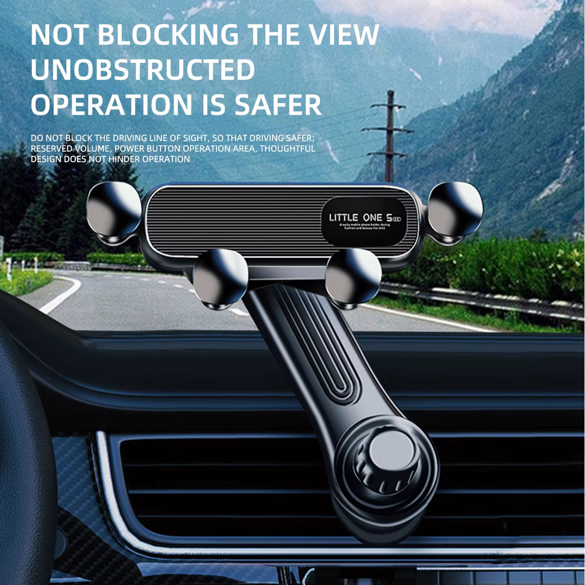 Shockproof Car Phone Mount – Gravity Lock Clip for GPS & Smartphone