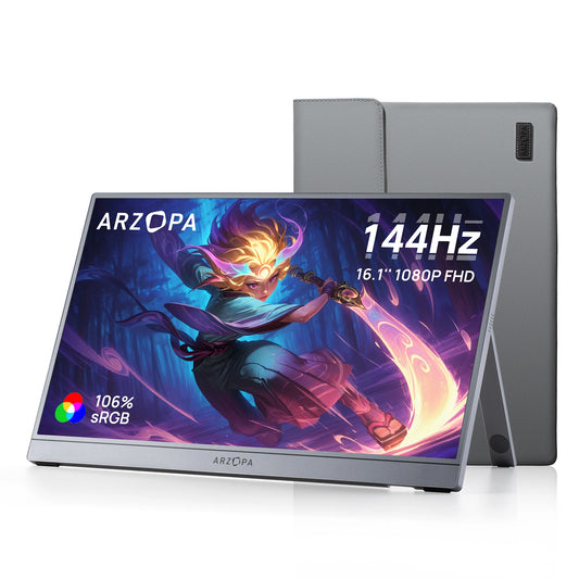 ARZOPA 16.1" Travel Monitor – Vivid Color, Smooth Motion, Plug & Go