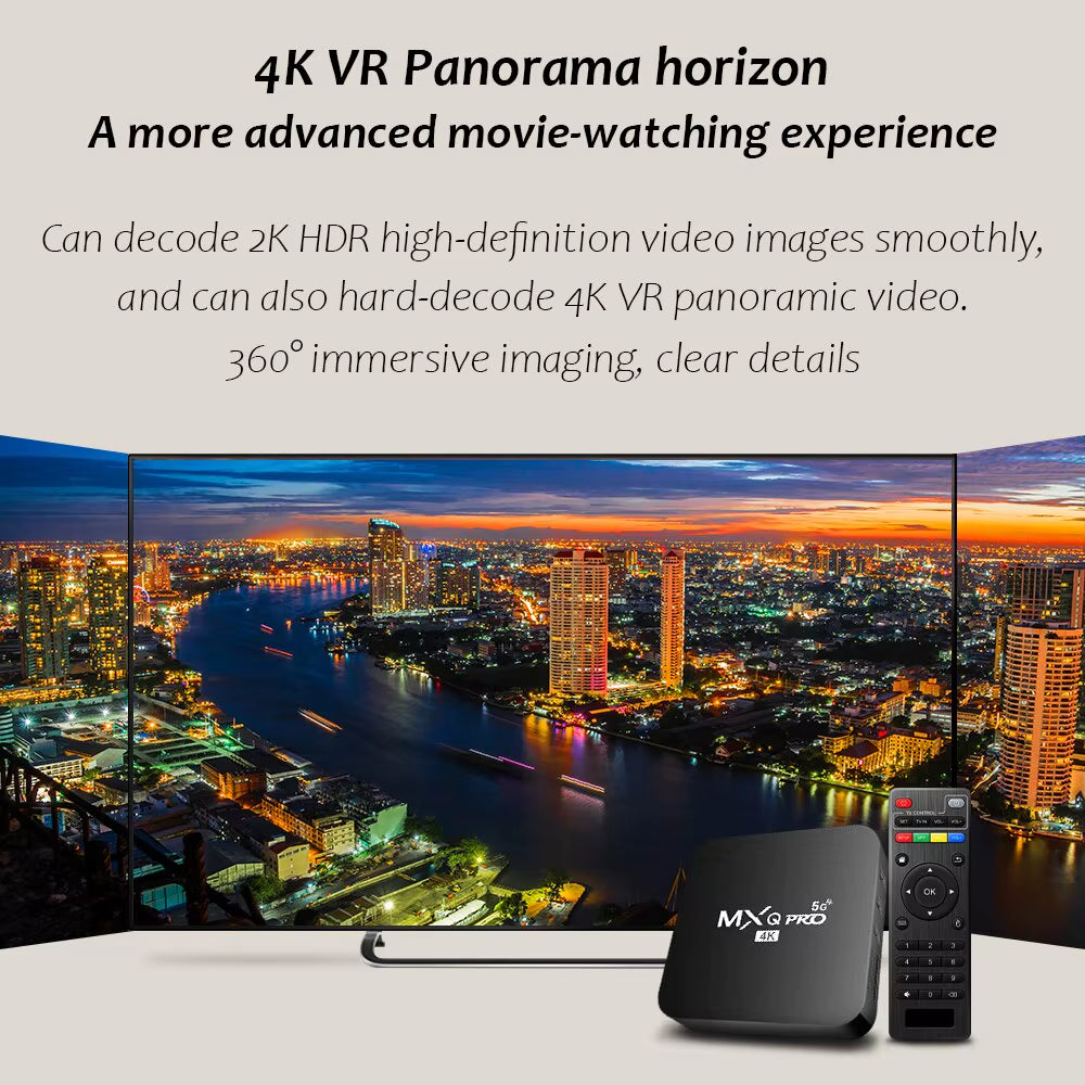 Smart TV Box MXQ-PRO – 4K UHD Set-Top Box with Android 10, 2.4/5G Wi-Fi & Home Theater Support