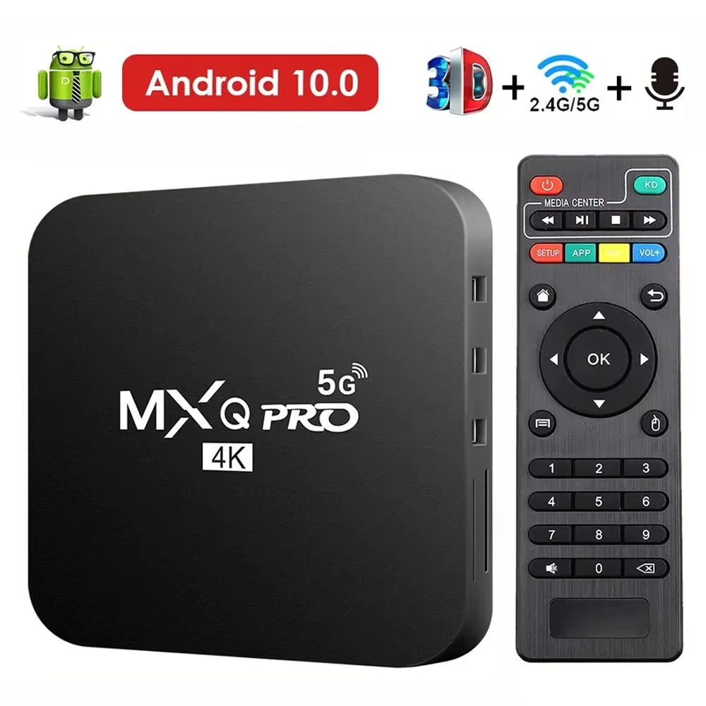 Smart TV Box MXQ-PRO – 4K UHD Set-Top Box with Android 10, 2.4/5G Wi-Fi & Home Theater Support